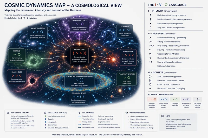 Cosmic Dynamics Map — IVO notation