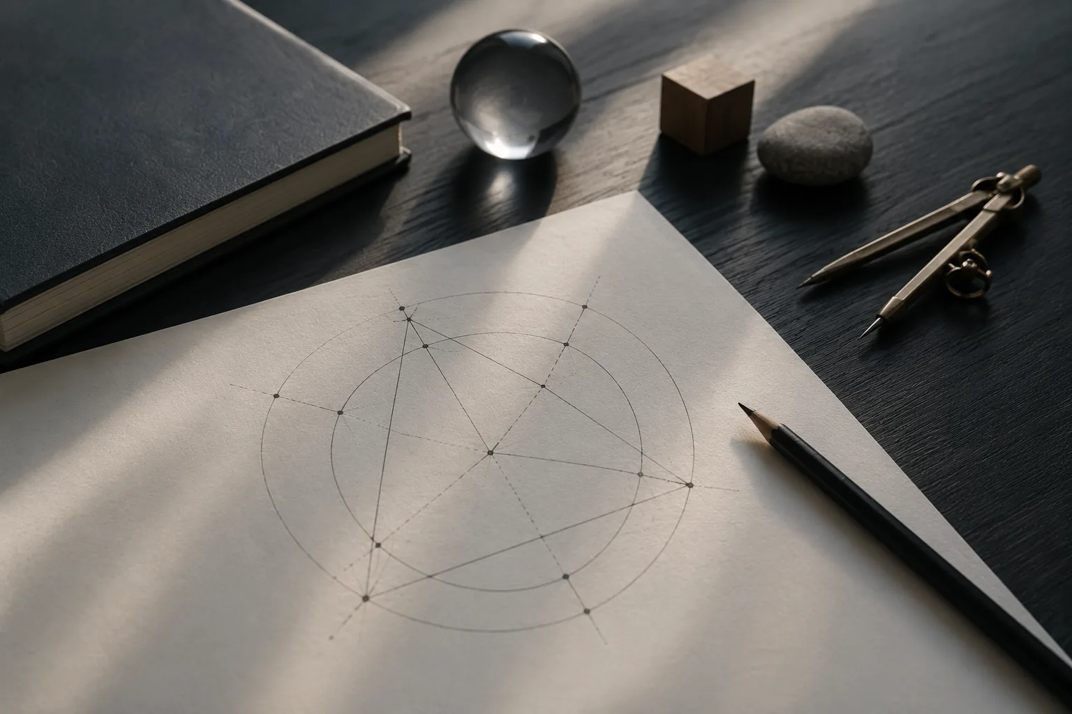 Geometric system sketch being developed for a defined question