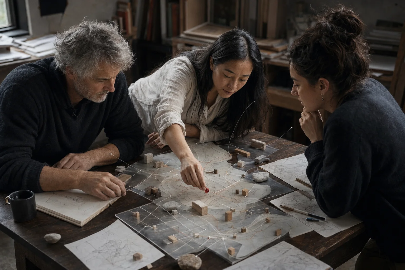 Collaborative I·V·O inquiry with researchers mapping a complex system together