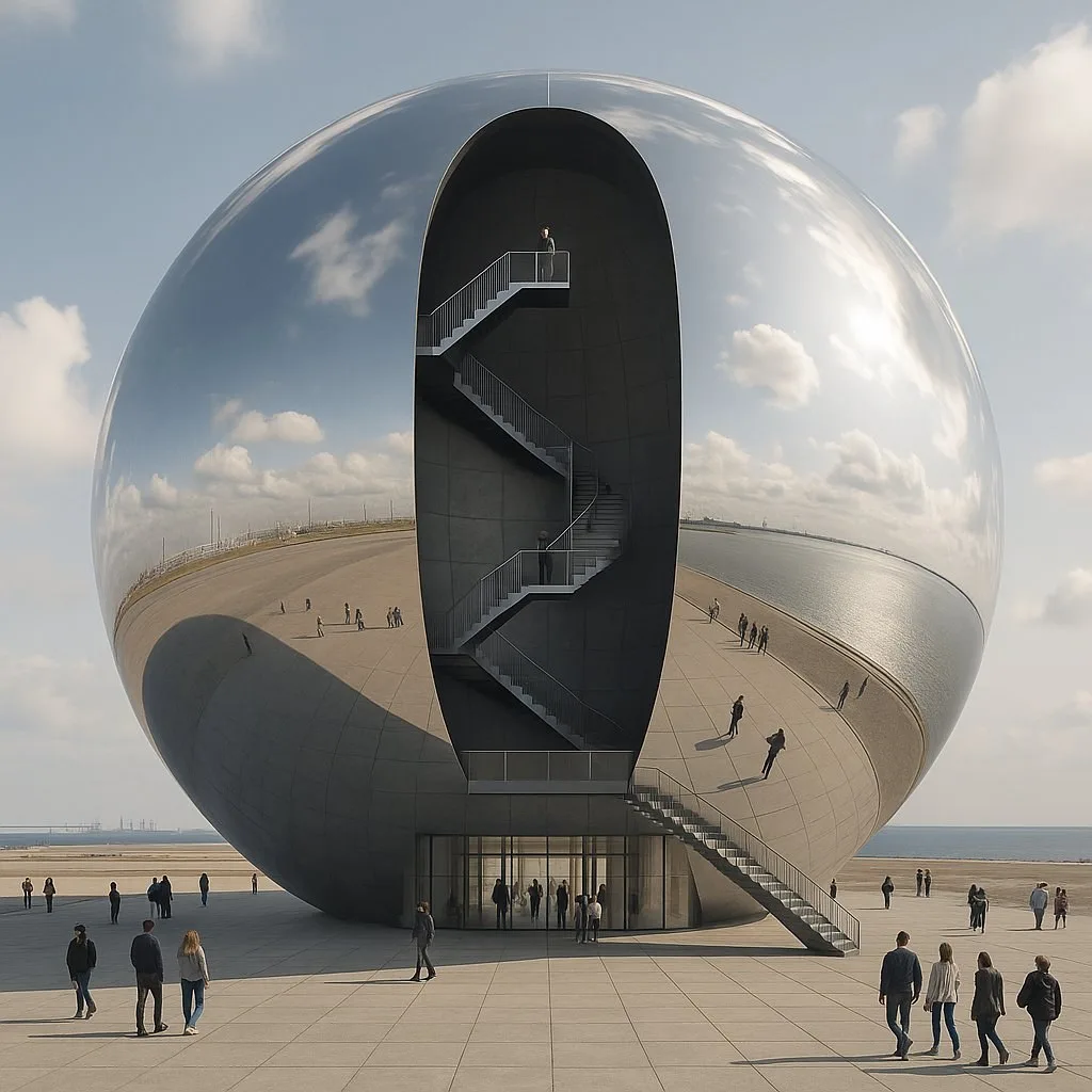 The Sphere interior with staircase
