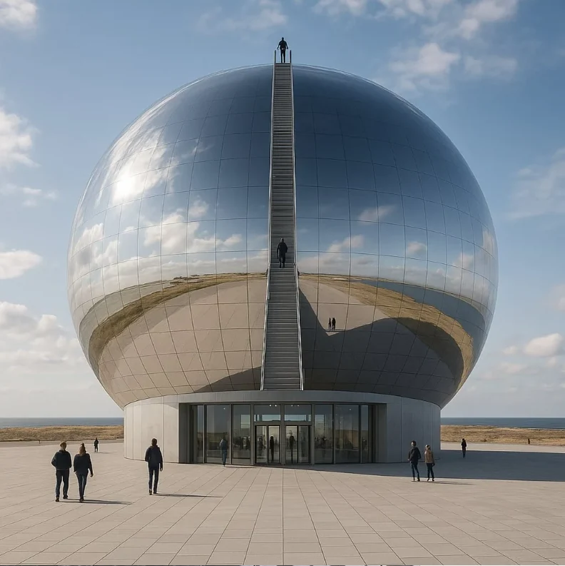 The Sphere public artwork and landmark on the Second Maasvlakte