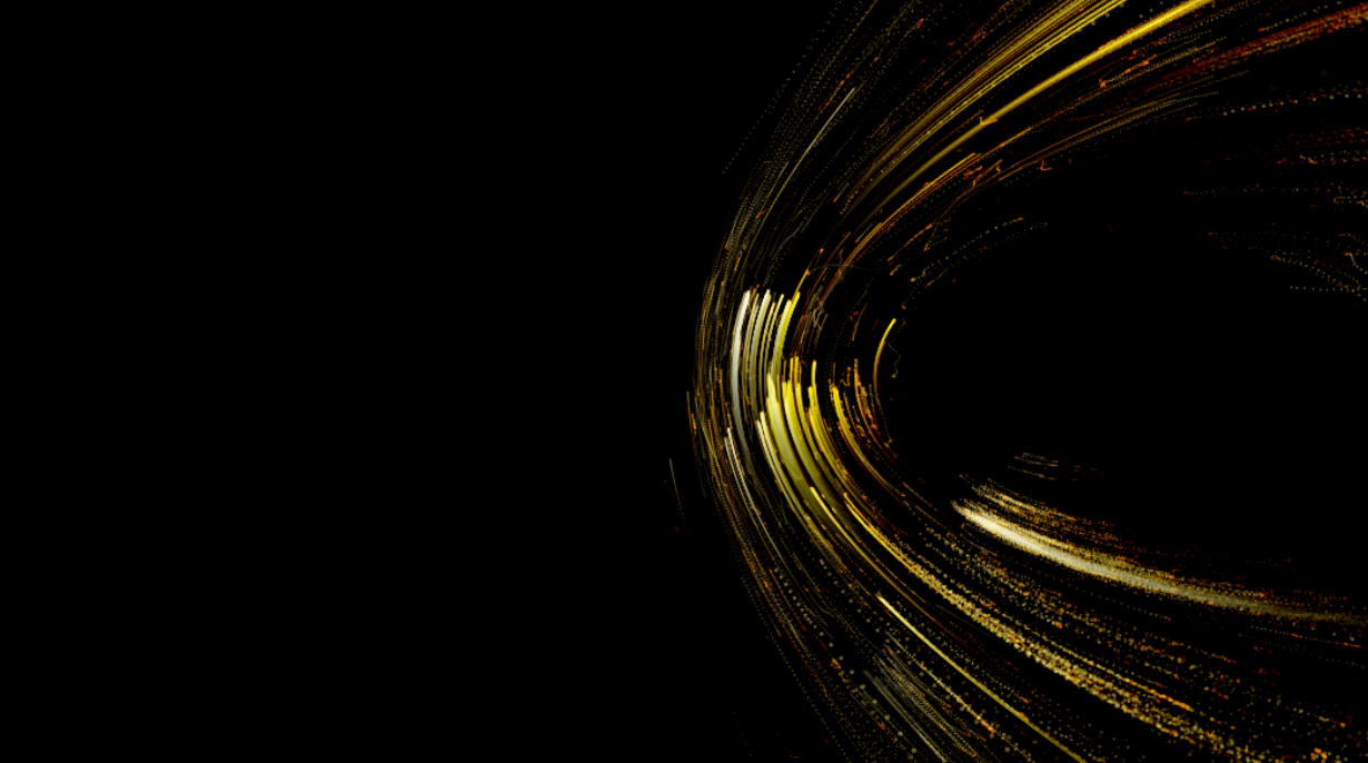 Gold field arc emerging from darkness