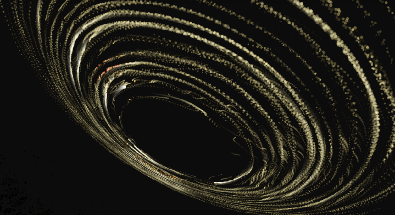 Gold particle vortex