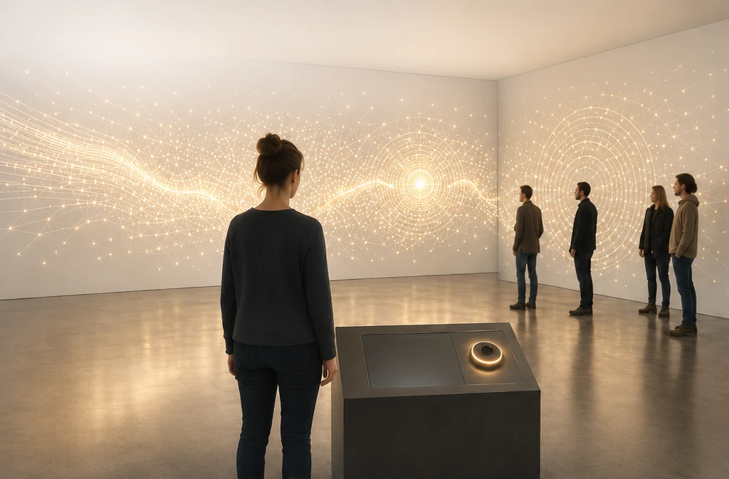 Observer Collapse responsive light installation changing with the presence of observers
